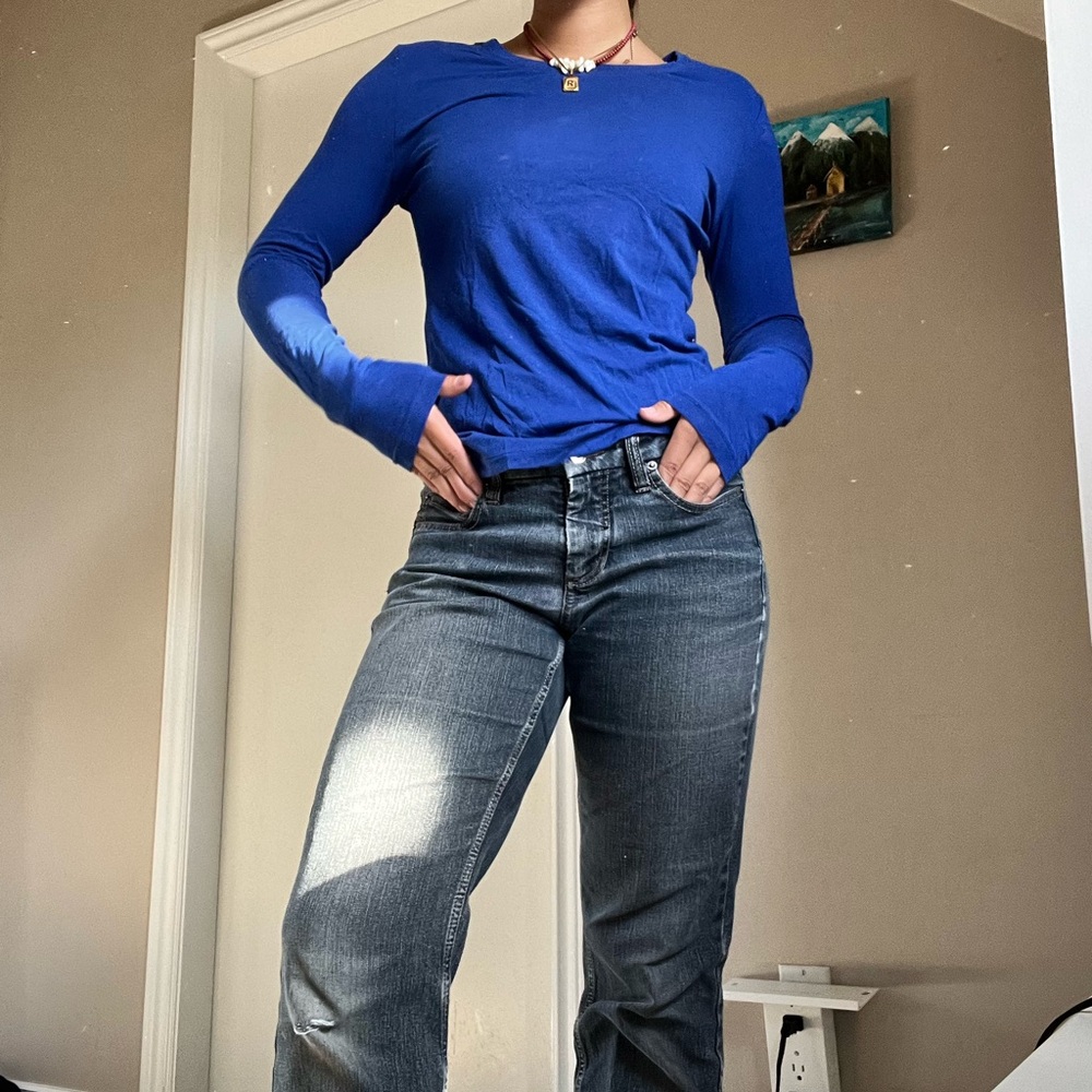 Banana Republic Vibrant Blue Long Sleeve Tee